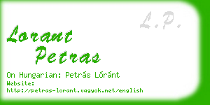 lorant petras business card