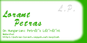 lorant petras business card